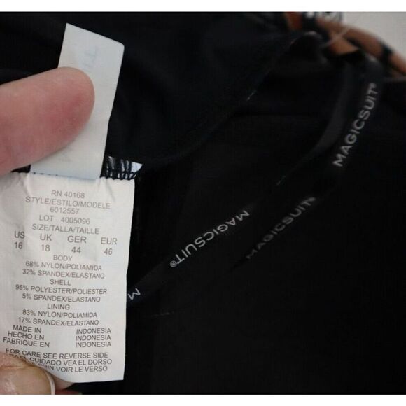 Magicsuit Sz 16 Black/Multi Natural Wonder Bianca 1-Piece Romper Swimsuit - Picture 8 of 11